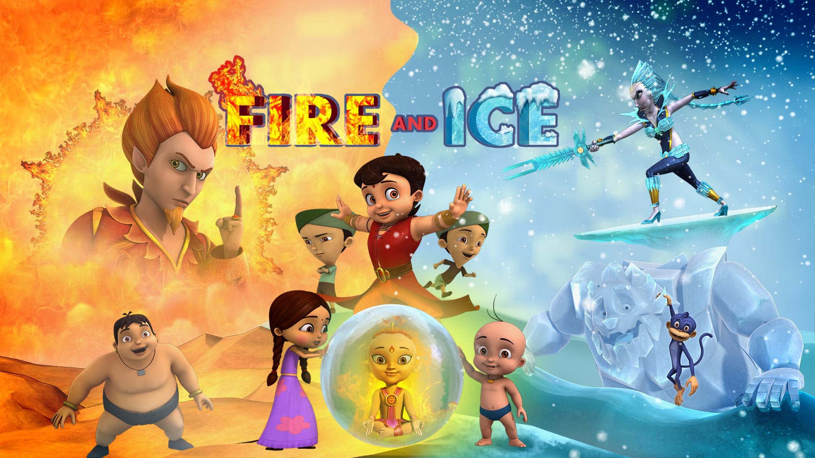 Watch now Super Bheem Fire and Ice 3D Action Cartoon Movie